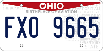 OH license plate FXO9665