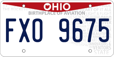 OH license plate FXO9675