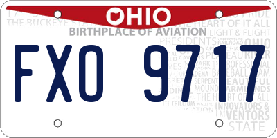 OH license plate FXO9717