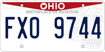 OH license plate FXO9744