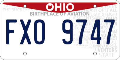 OH license plate FXO9747