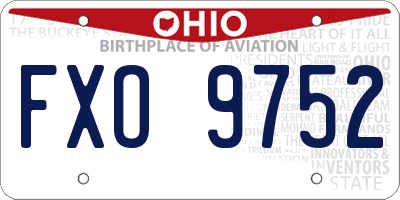 OH license plate FXO9752