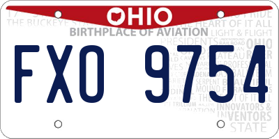 OH license plate FXO9754