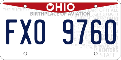 OH license plate FXO9760