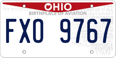 OH license plate FXO9767