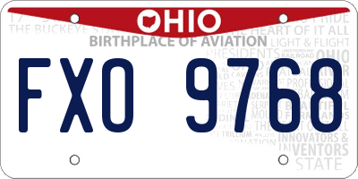 OH license plate FXO9768