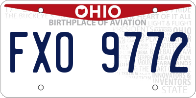 OH license plate FXO9772