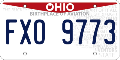 OH license plate FXO9773