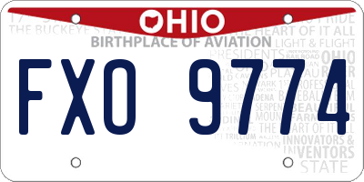 OH license plate FXO9774