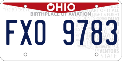 OH license plate FXO9783
