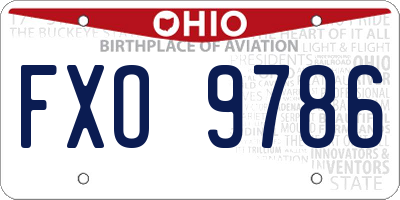 OH license plate FXO9786