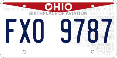OH license plate FXO9787