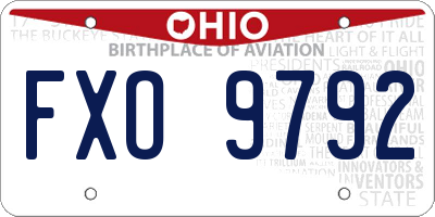 OH license plate FXO9792