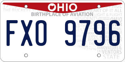OH license plate FXO9796