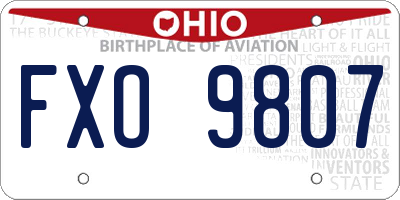 OH license plate FXO9807