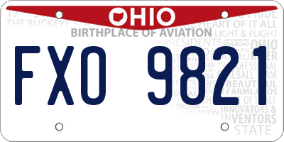 OH license plate FXO9821