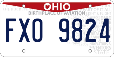 OH license plate FXO9824