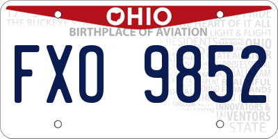 OH license plate FXO9852