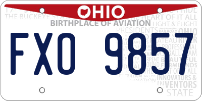 OH license plate FXO9857