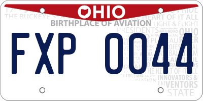 OH license plate FXP0044