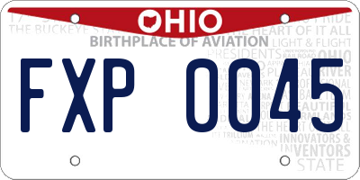 OH license plate FXP0045