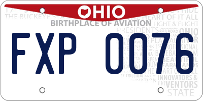OH license plate FXP0076
