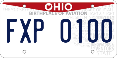 OH license plate FXP0100
