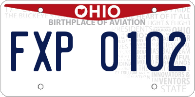 OH license plate FXP0102