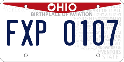 OH license plate FXP0107