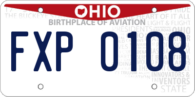 OH license plate FXP0108