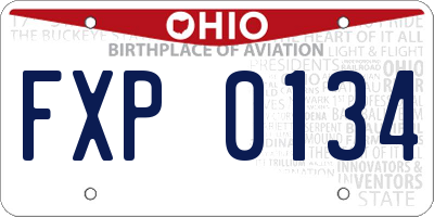 OH license plate FXP0134