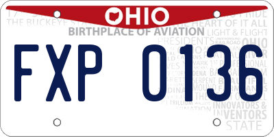 OH license plate FXP0136