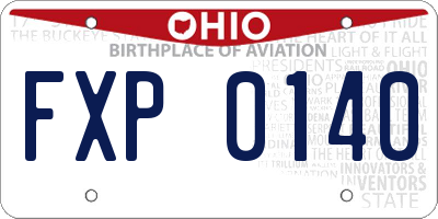OH license plate FXP0140