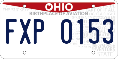 OH license plate FXP0153