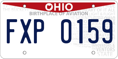 OH license plate FXP0159