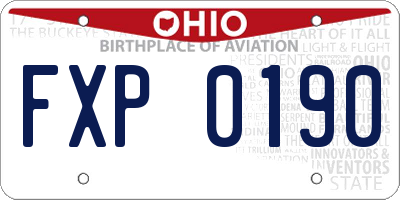 OH license plate FXP0190
