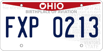 OH license plate FXP0213