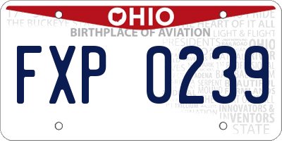 OH license plate FXP0239