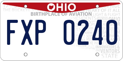 OH license plate FXP0240