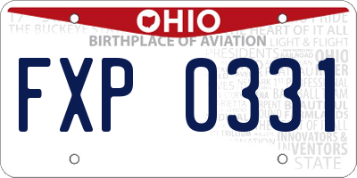 OH license plate FXP0331