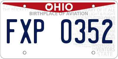 OH license plate FXP0352