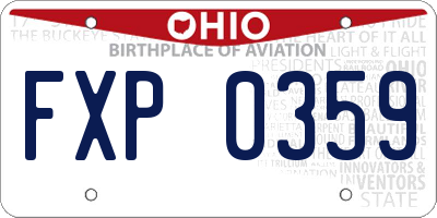 OH license plate FXP0359