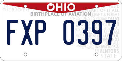 OH license plate FXP0397