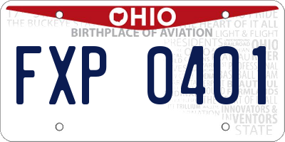 OH license plate FXP0401