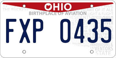 OH license plate FXP0435