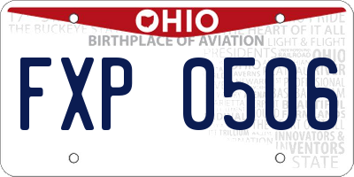 OH license plate FXP0506