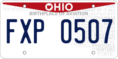 OH license plate FXP0507