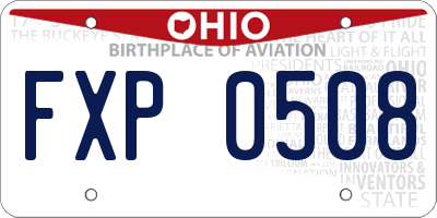 OH license plate FXP0508