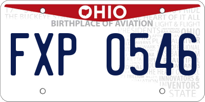 OH license plate FXP0546