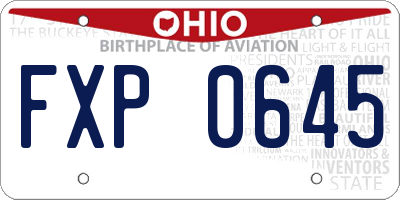 OH license plate FXP0645